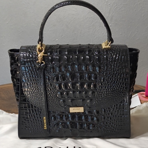 Brahmin Ingrid Crocodile Embossed Satchel - Picture 1 of 7